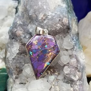 Purple Turquoise,Sterling Pendant